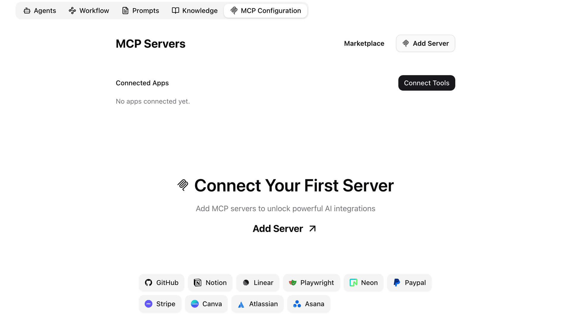 Tools attached to agent