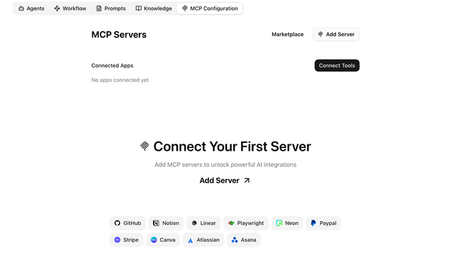 Wirebase connectors page for connecting services like GitHub, Notion, and Linear