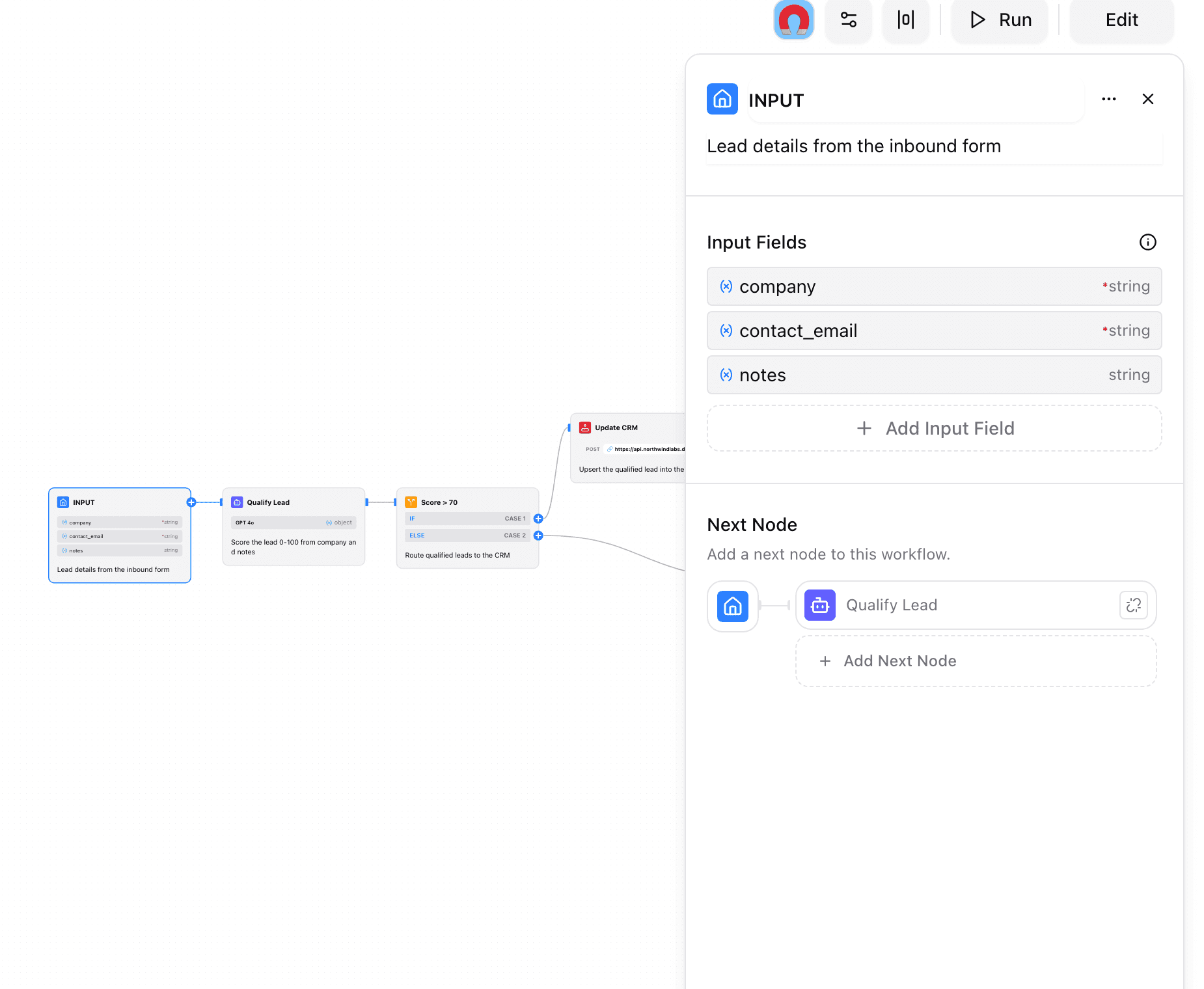 Workflow canvas