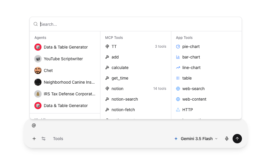 Web search connector in chat